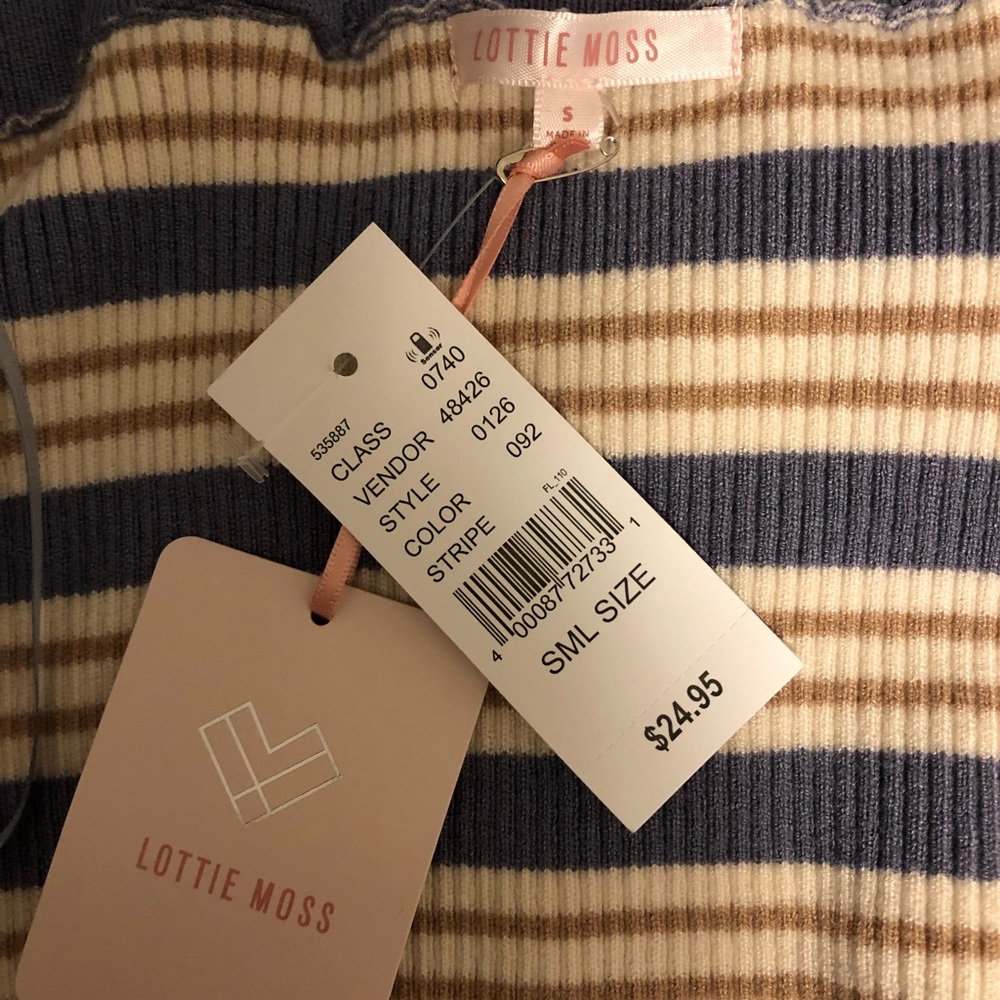 cropped stripped button tank top - Picture 4 of 4